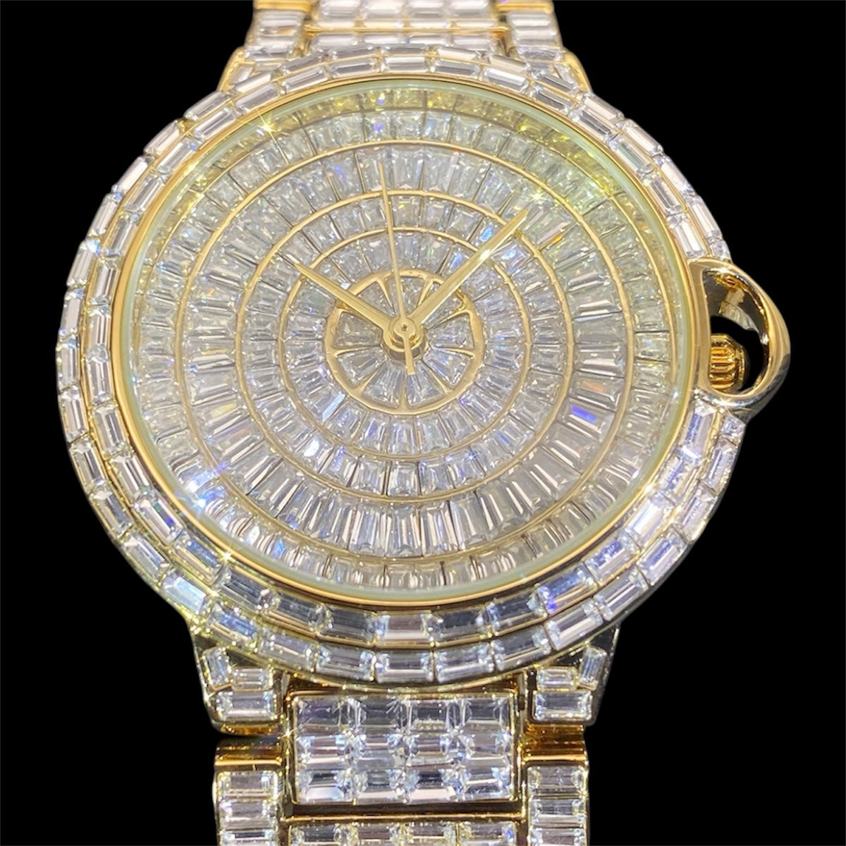 Eclipse 42mm – Fully Iced Gold-Plated Watch