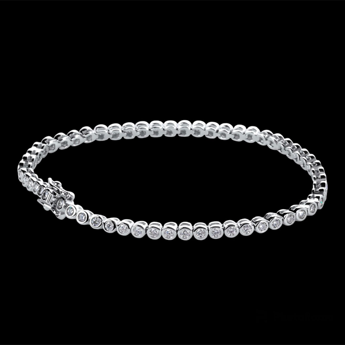 2mm Round Moissanite Diamond Tennis Bracelet