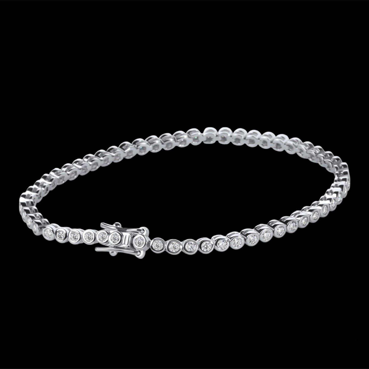 2mm Ronde Moissanite Diamanten Tennis Armband