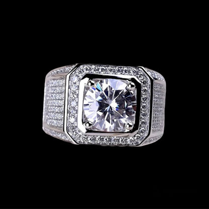 2ct Vierkante Zilveren Moissanite Diamanten Ring