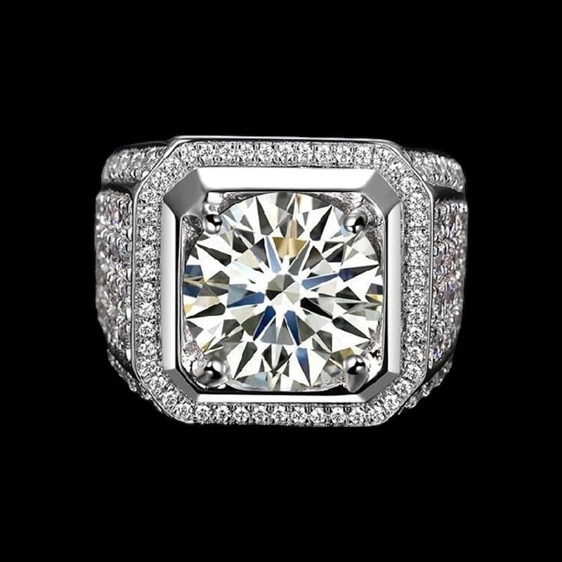 2ct Vierkante Zilveren Moissanite Diamanten Ring