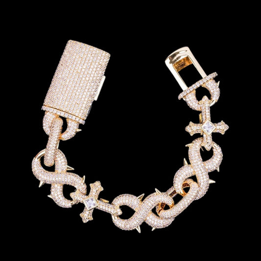 Diamanten Infinity Kruis / Cuban Armband