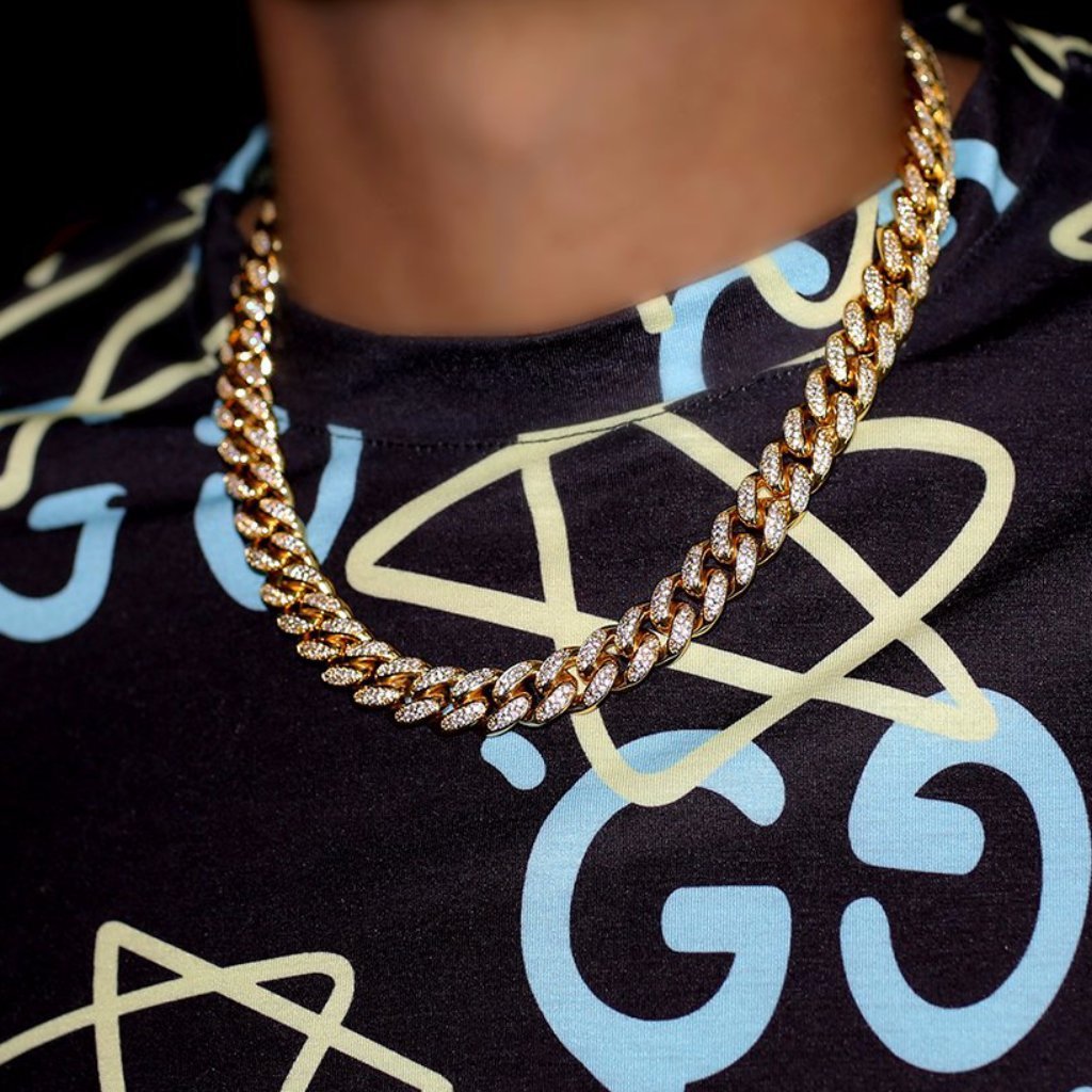 12mm Goldplated Diamanten Miami Cuban