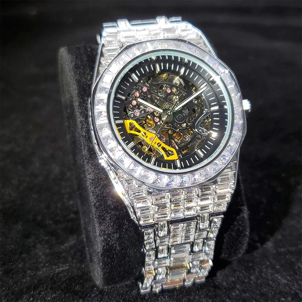 Baguette Diamanten Automatische Royal Skeleton horloge