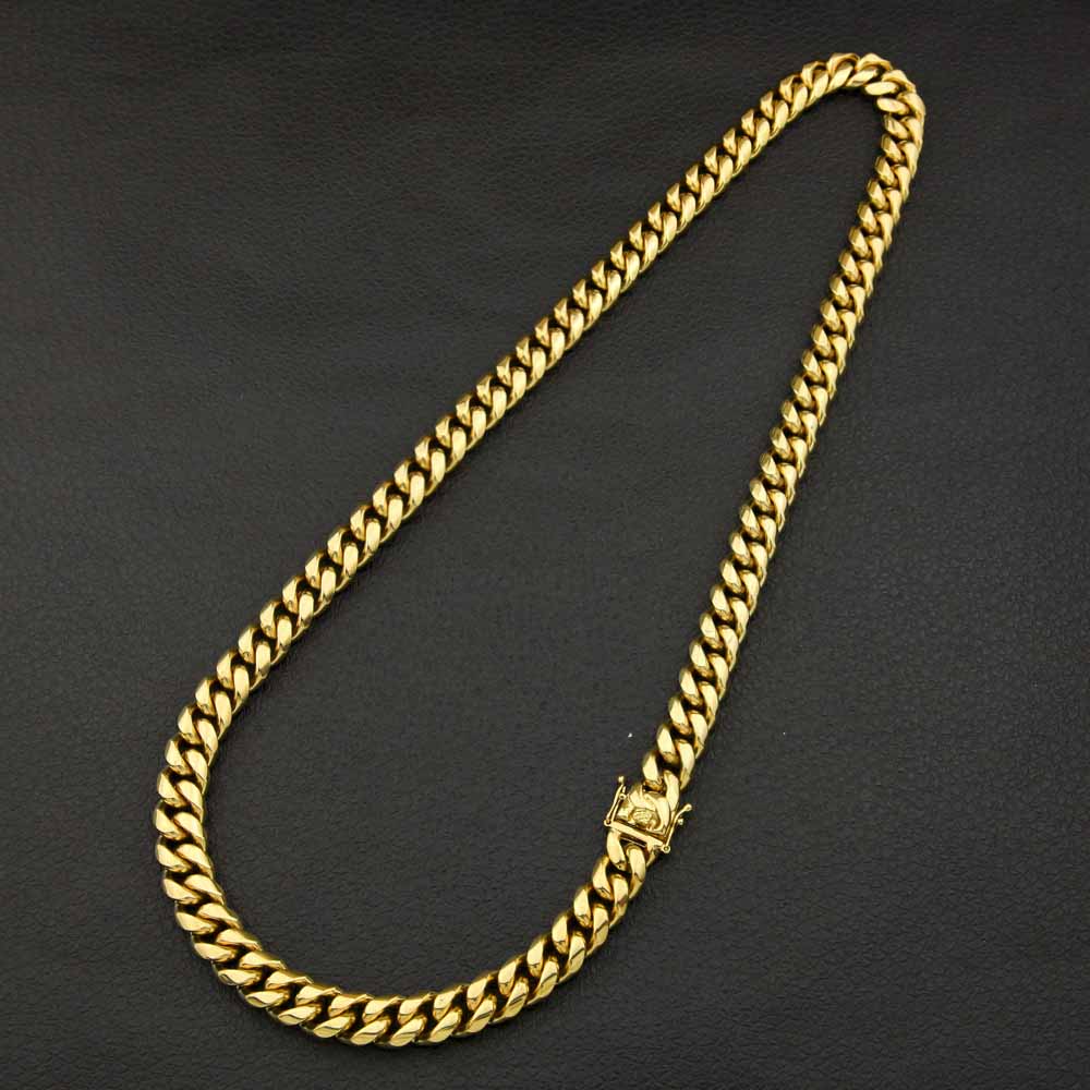 12mm Gold Plated Miami Cuban Ketting