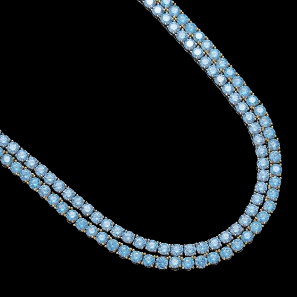 Blue Topaz | Tennis Ketting