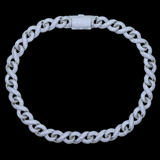 Iced out infinity Cuban link chain with diamond