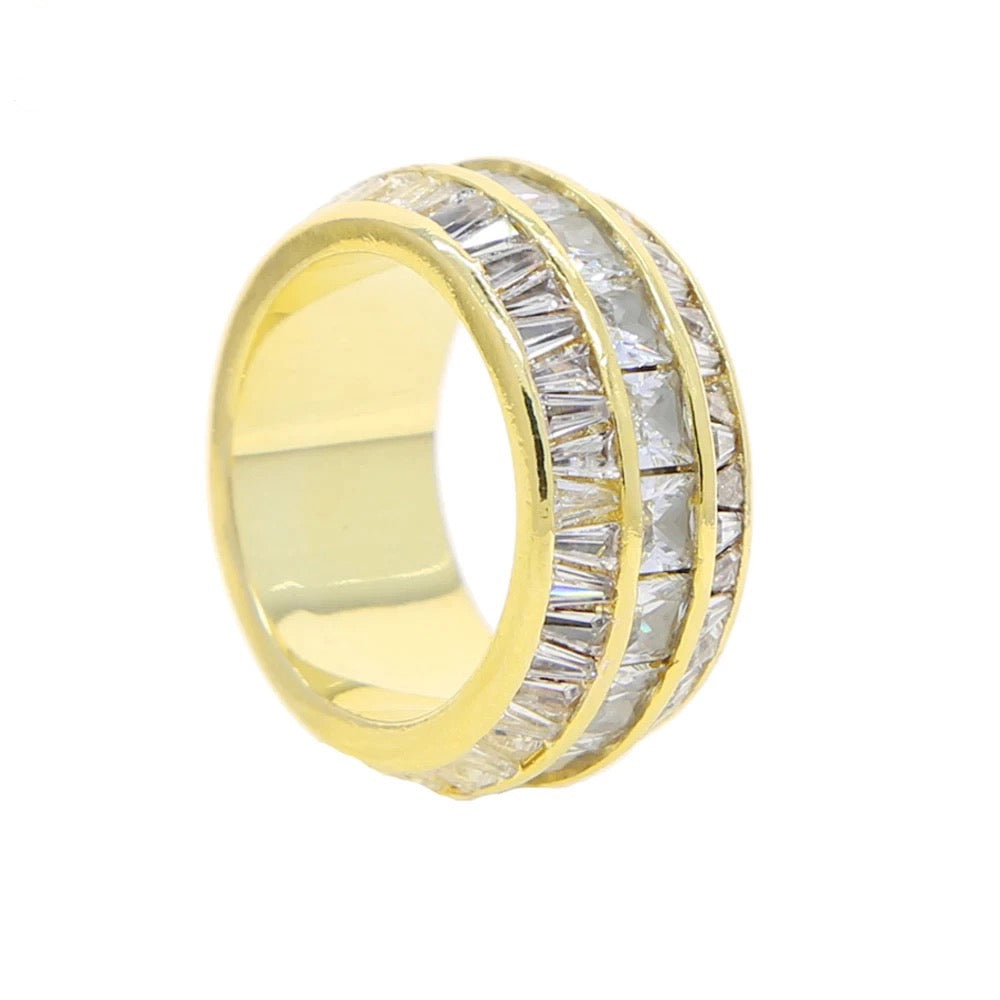 Gold Plated | Baguette Diamanten Eternity Ring