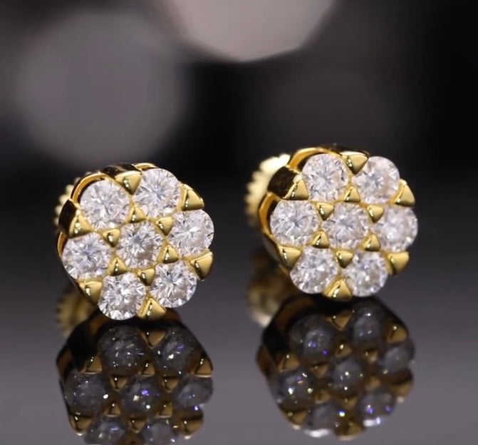 Zilveren Oorbellen met 7 Moissanite Diamanten