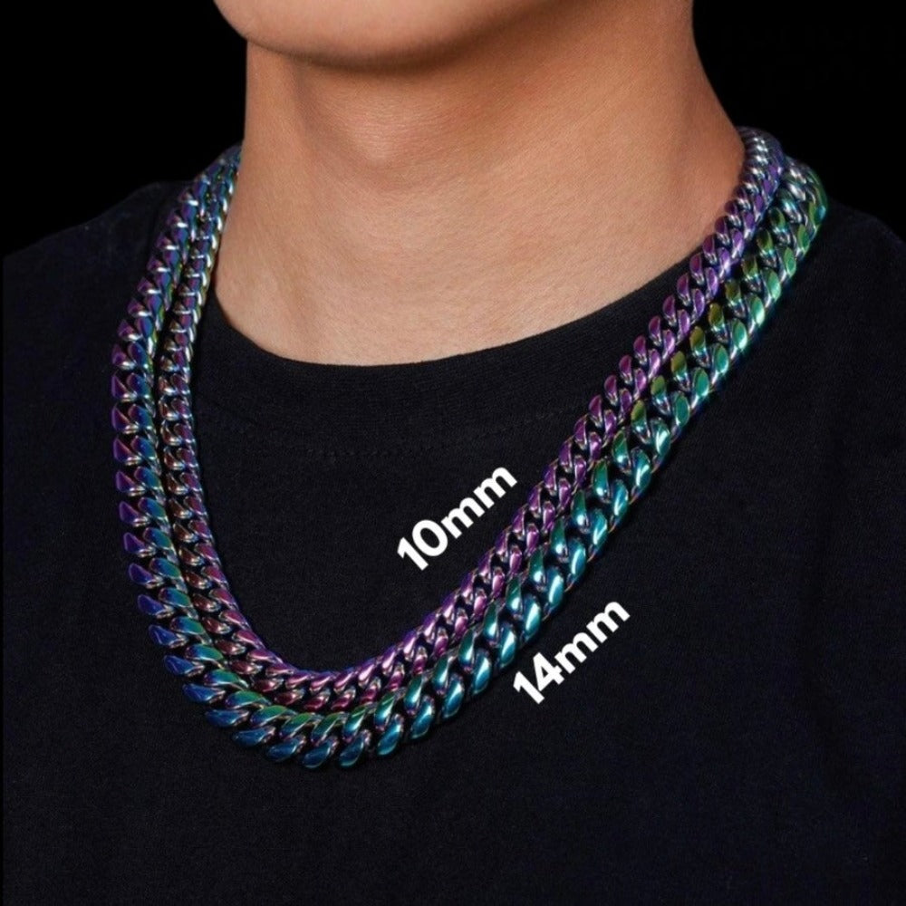 14mm Neo Chrome Miami Cuban Ketting