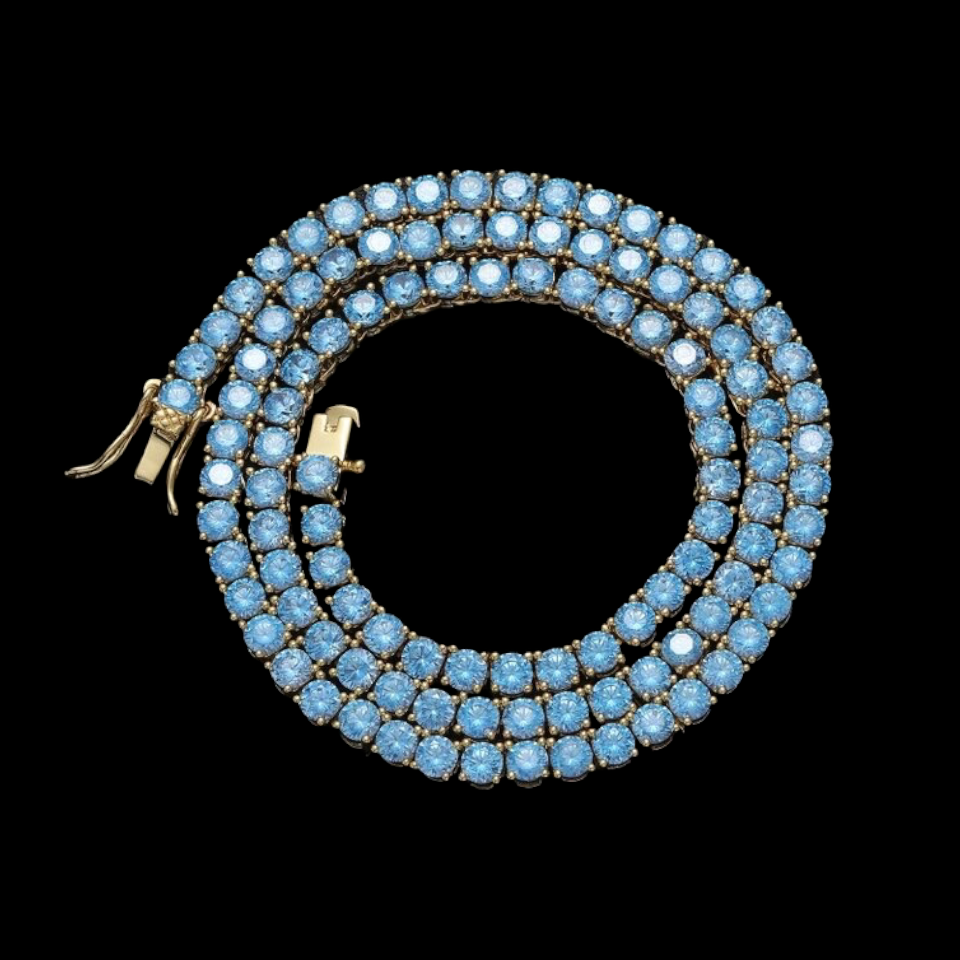 Blue Topaz | Tennis Ketting