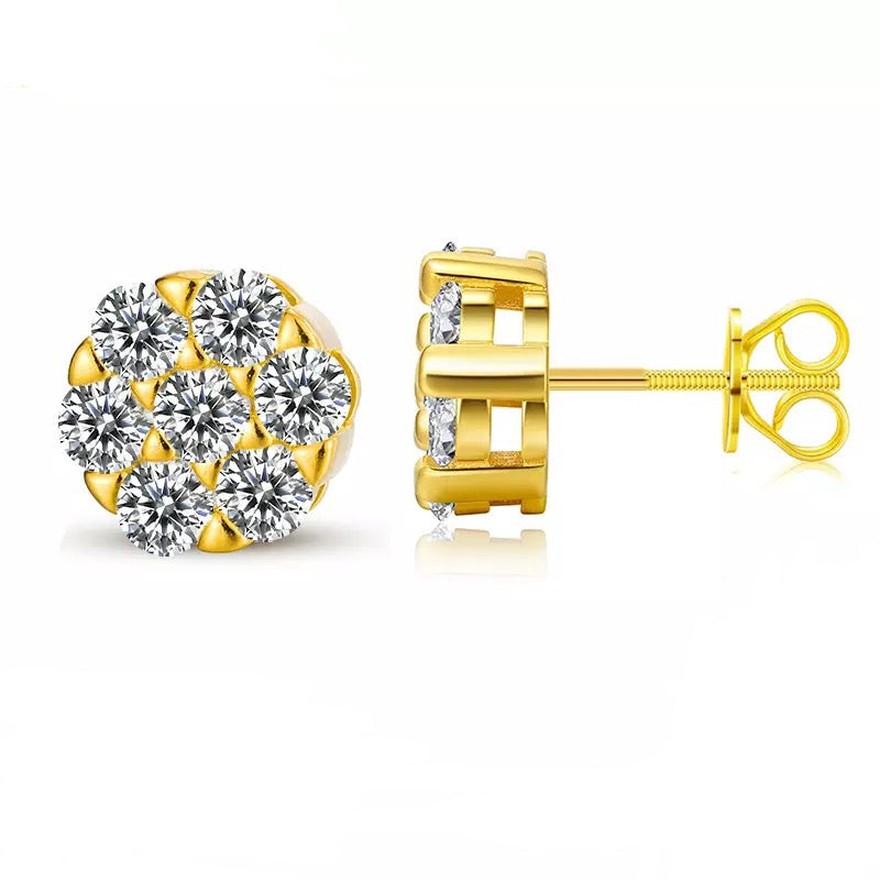 Zilveren Oorbellen met 7 Moissanite Diamanten