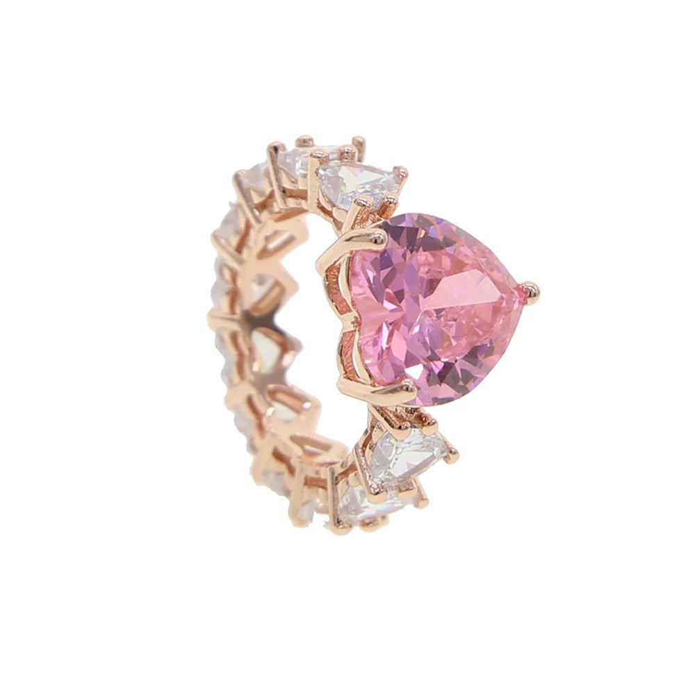 2.75 CT Roze Diamanten Hart Ring