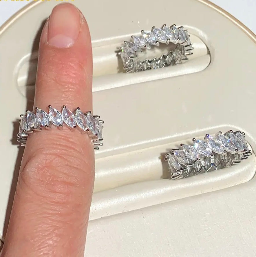 Peer Diamanten Eternity Ring | 925 Zilver