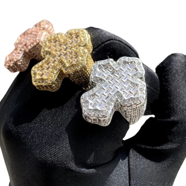 Baguette Diamond Cross Ring