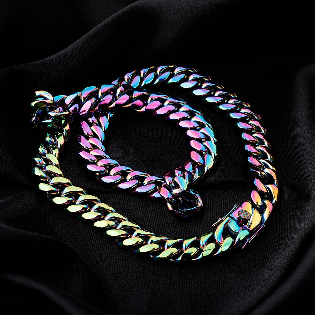 14mm Neo Chrome Miami Cuban Ketting