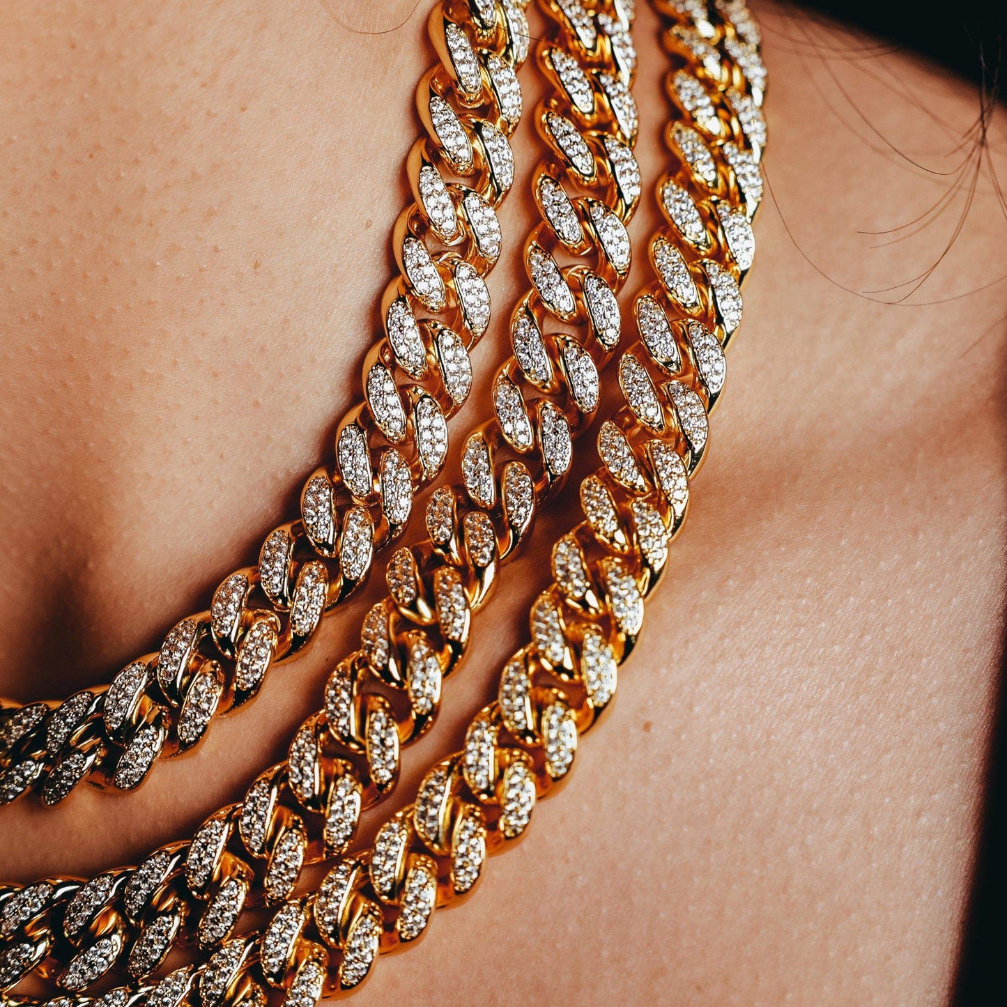 12mm Goldplated Diamanten Miami Cuban
