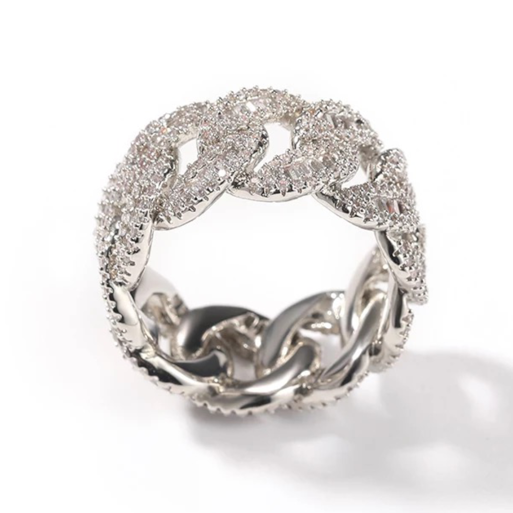 Cuban Ring met baguette diamanten