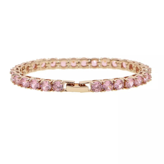 5MM Tennis Armband met Roze diamanten