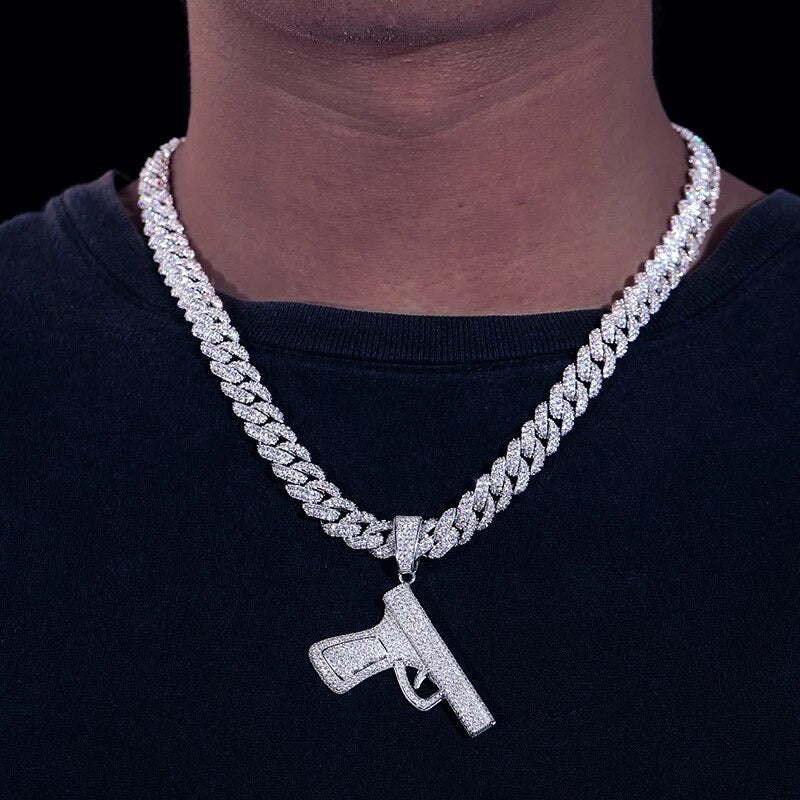 Custom Made Moissanite Diamanten Glock Gun