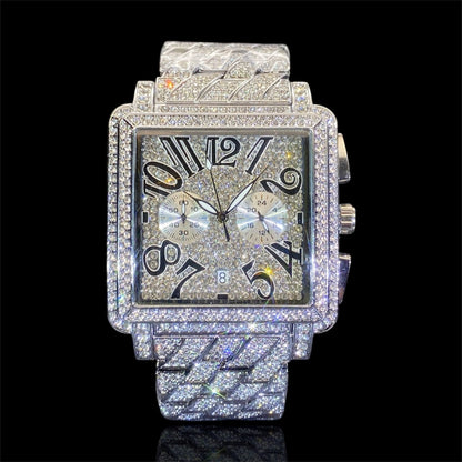 Royal Frost 45mm – Fully Iced Square Watch