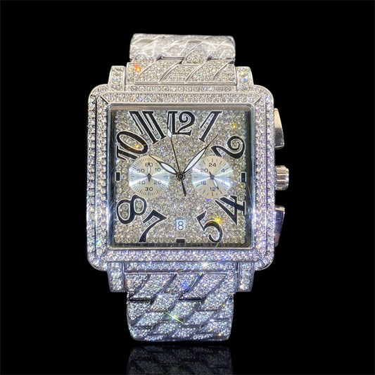 Royal Frost 45mm – Fully Iced Square Watch