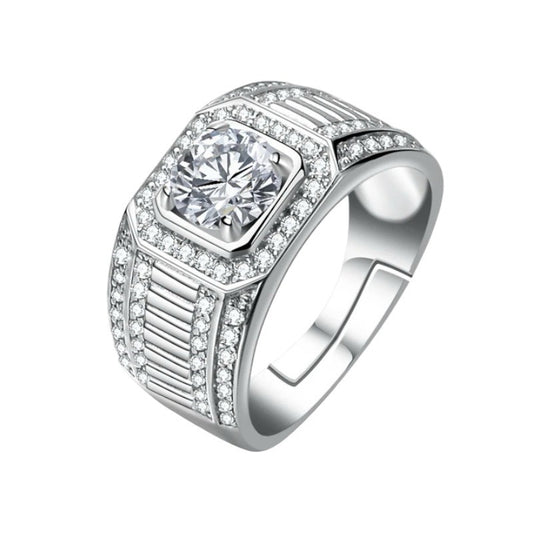 1ct Zilveren Prestige Moissanite Diamanten Ring