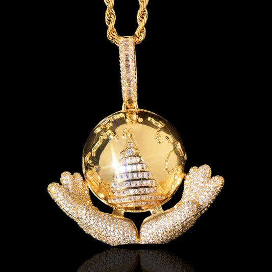 Globe in hands Pendant