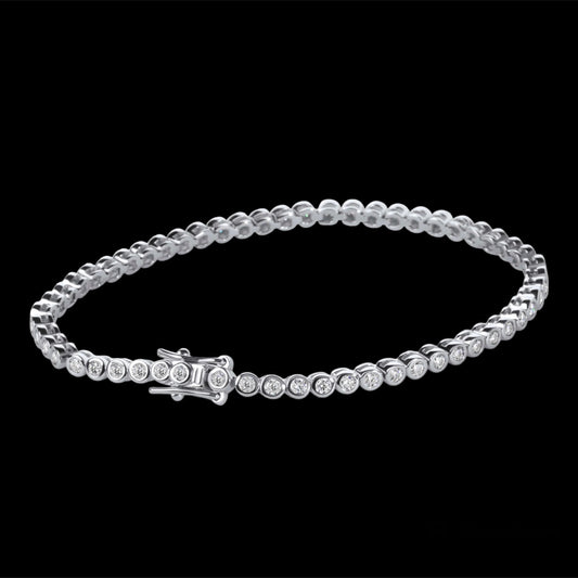 2mm Round Moissanite Diamond Tennis Bracelet