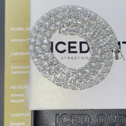 5MM ZILVEREN MOISSANITE DIAMANTEN TENNIS KETTING