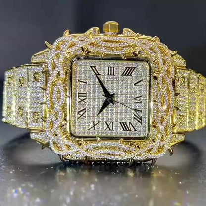 King Thorne 42mm – Fully Iced Gold Plated Watch