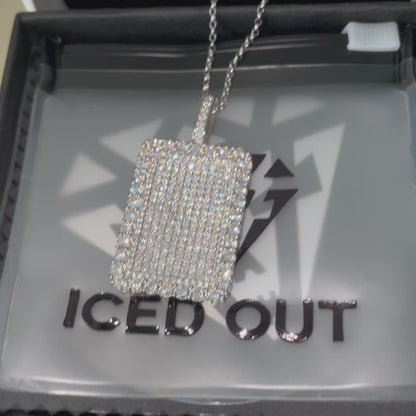 Zilveren Moissanite Diamanten Dog Tag