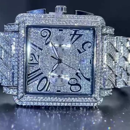 Royal Frost 45mm – Fully Iced Square Watch