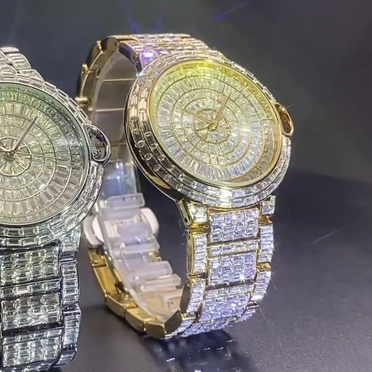 Eclipse 42mm – Fully Iced Gold-Plated Watch