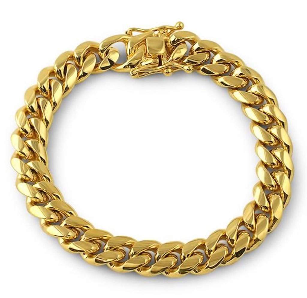 10mm Gold Plated Miami Cuban Bracelet