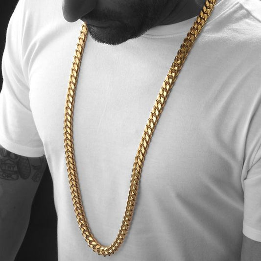 12mm Gold Plated Miami Cuban Necklace