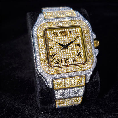 Fully Iced Out multi kleur King Square Horloge