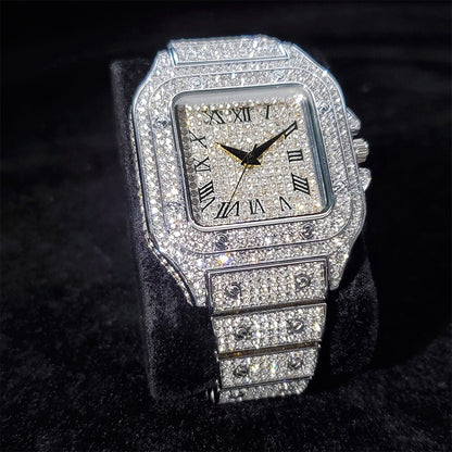 Fully Iced Out King Square Horloge