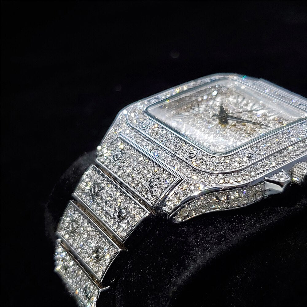Fully Iced Out King Square Horloge