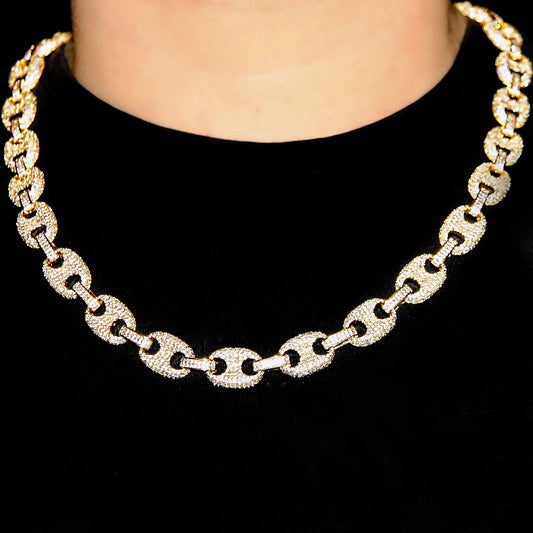 12mm Gold Plated Gucci Link Necklace