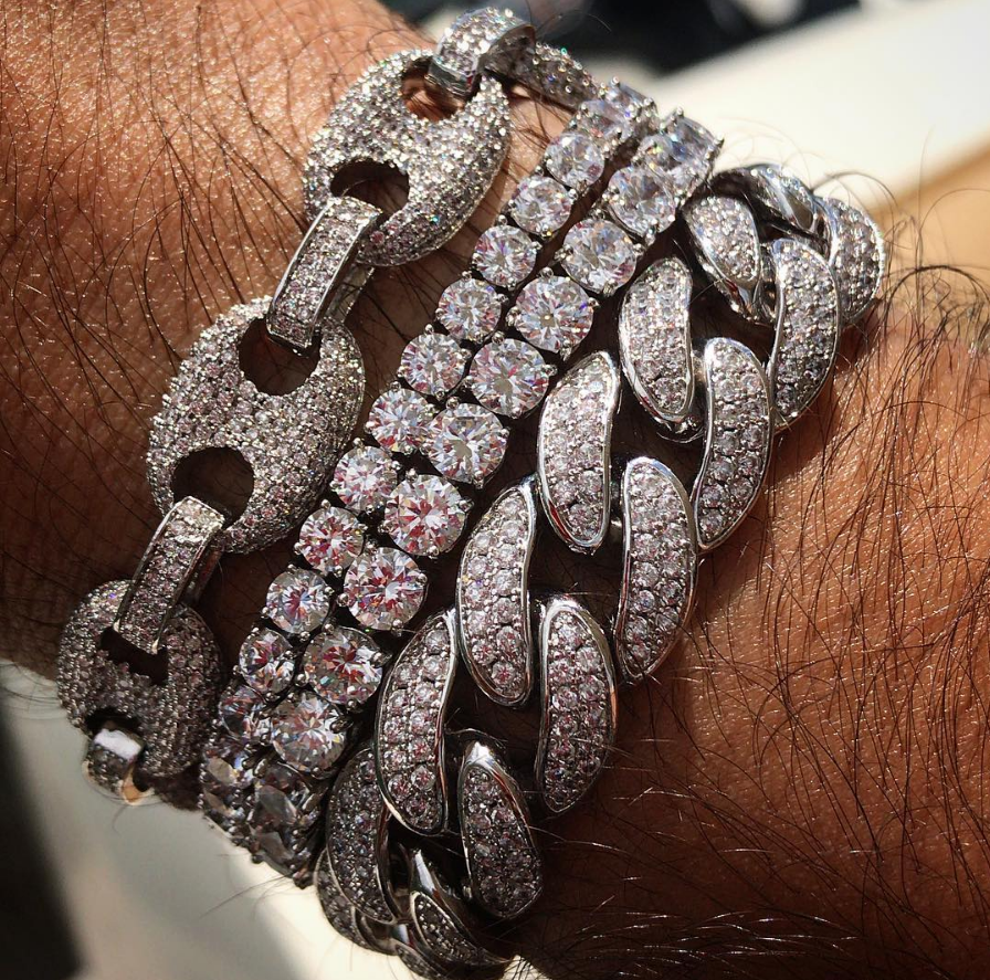 12mm Iced Out Gucci Link Armband
