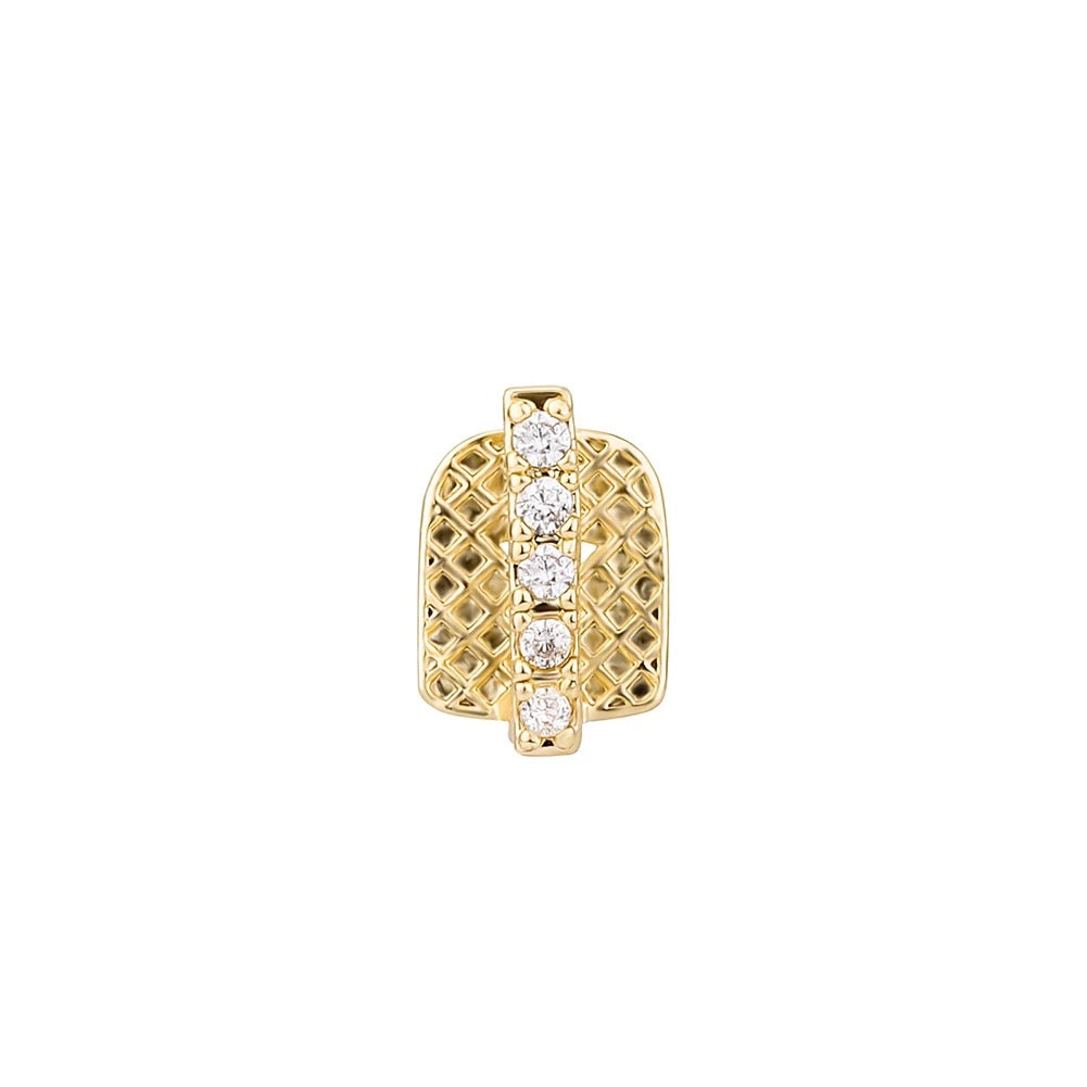 Gold Plated iced out Streep Tand