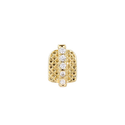 Gold Plated iced out Streep Tand