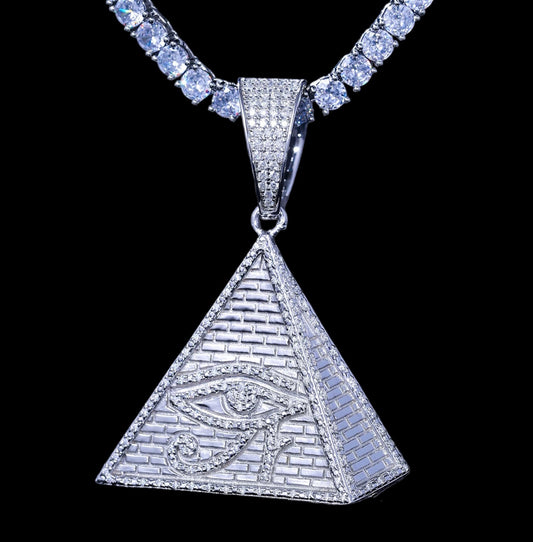 Pyramid pendant with moissanite diamonds