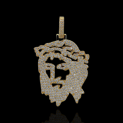 Gold Plated Open Jezus Hoofd Hanger