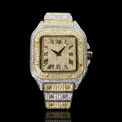 Fully Iced Out multi kleur King Square Horloge