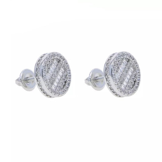 11mm Iced Out Round Earrings