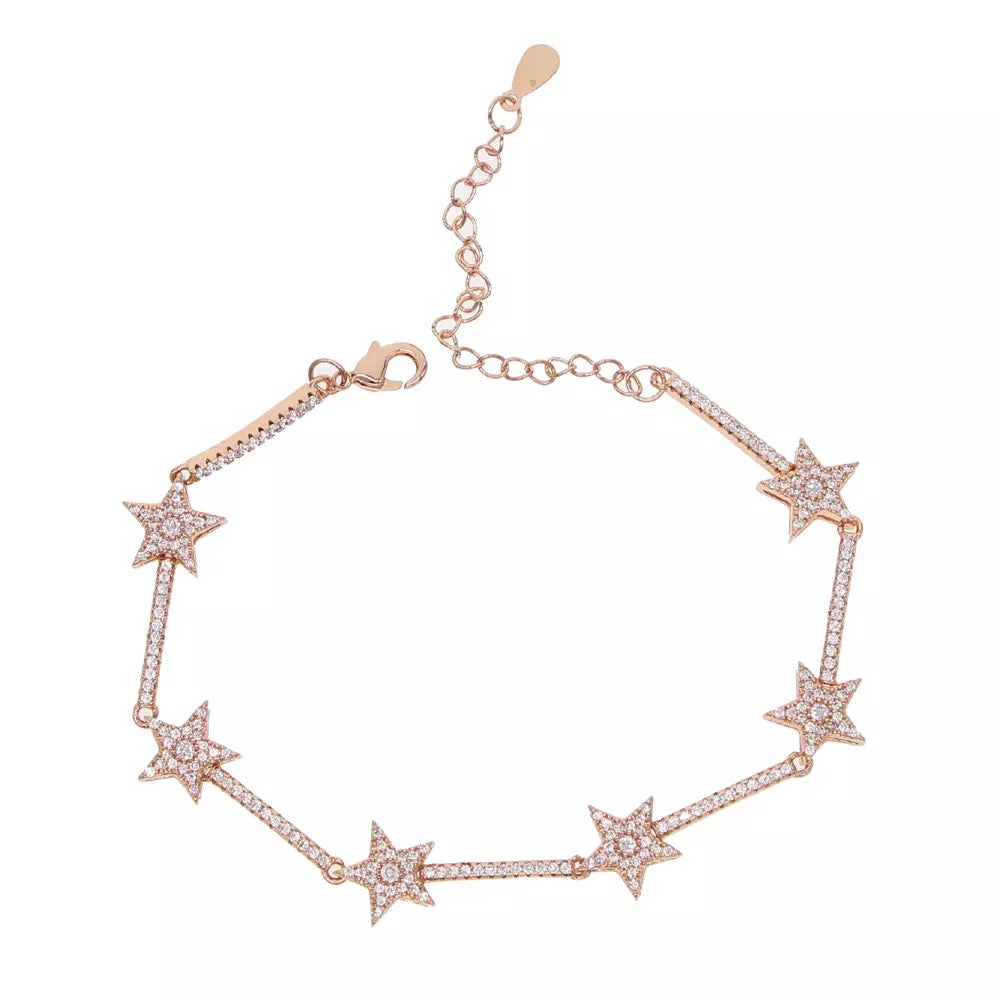 Rose Gold Plated Hemelse Sterren Armband