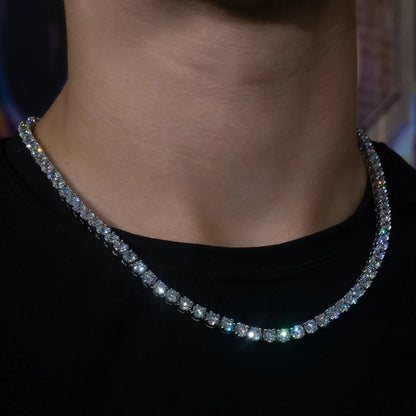 5MM ZILVEREN MOISSANITE DIAMANTEN TENNIS KETTING