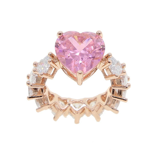 2.75 CT Roze Diamanten Hart Ring